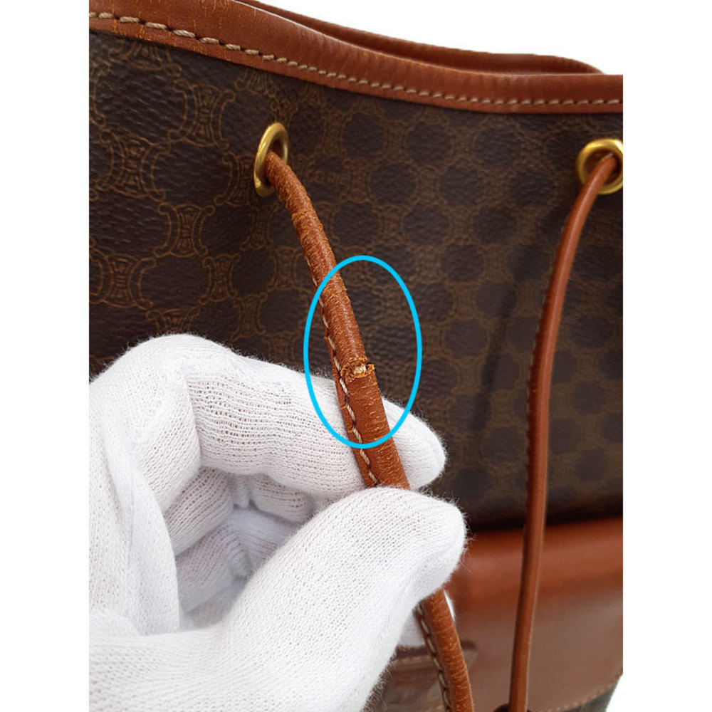 Celine Brown Macadam Pattern Bag Drawstring - image 4